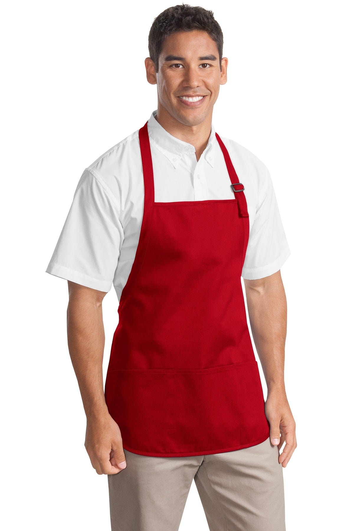 Port Authority Accessories OSFA / Red Port Authority ®  Medium-Length Apron with Pouch Pockets.  A510