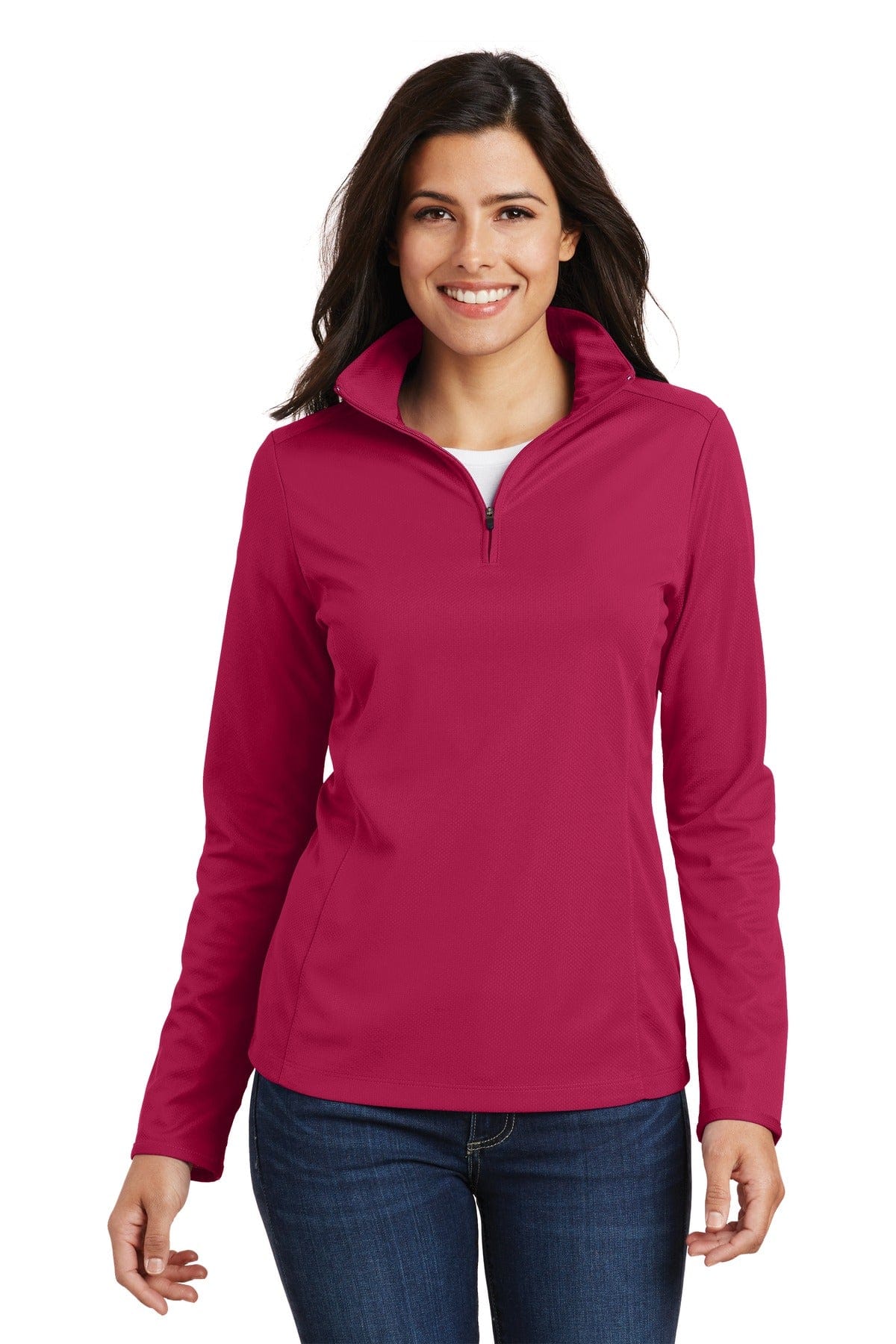 Port Authority Activewear Port Authority Ladies Pinpoint Mesh 1/2-Zip . L806