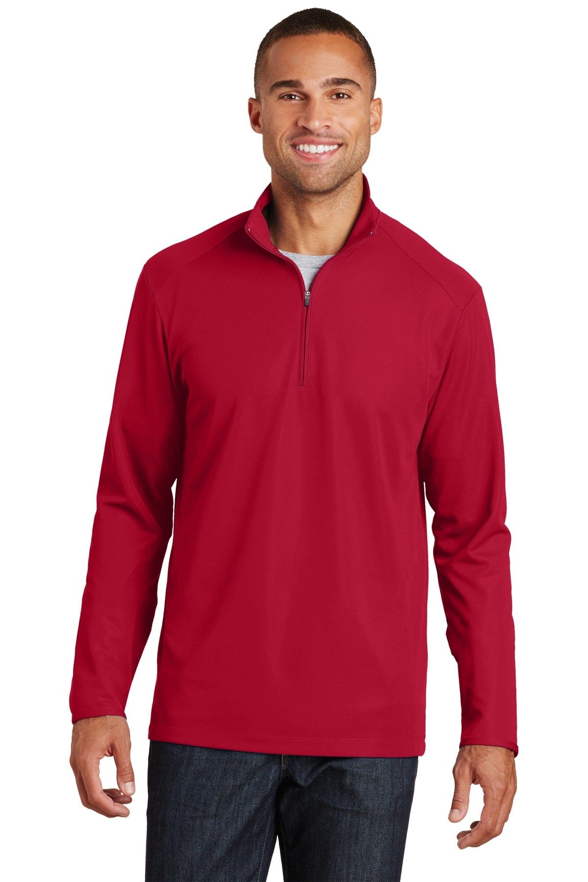 Port Authority Activewear XS / Rich Red Port Authority ®  Pinpoint Mesh 1/2-Zip. K806