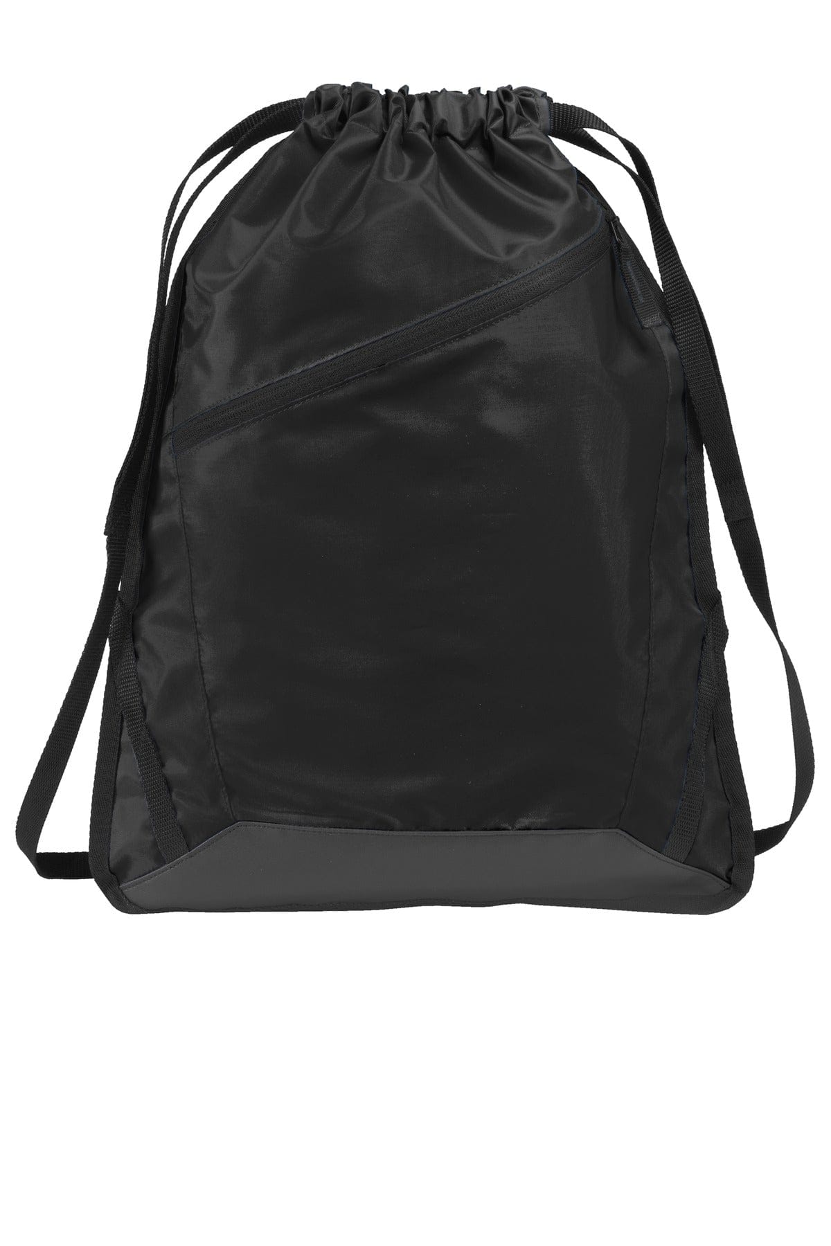 Port Authority Bags OSFA / Black/ Black Port Authority Zip-It Cinch Pack. BG616