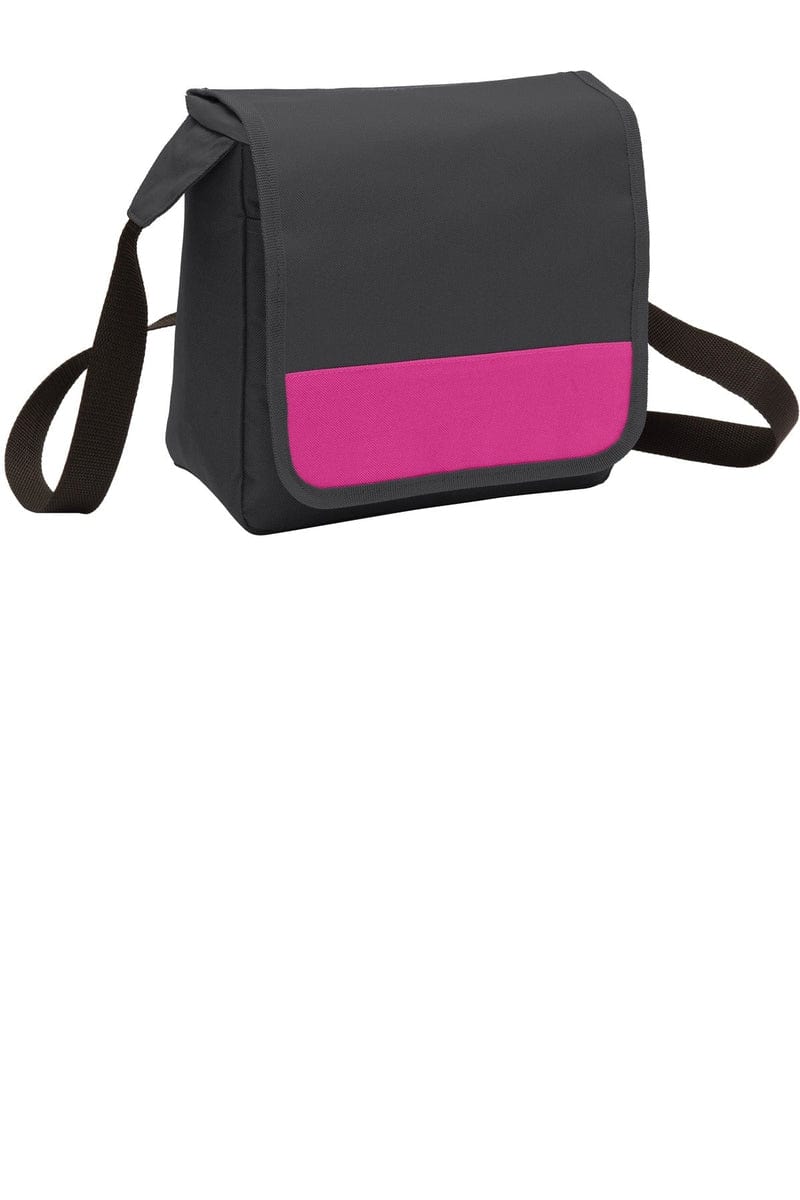 Port Authority Bags OSFA / Dark Charcoal/ Tropical Pink Port Authority ®  Lunch Cooler Messenger. BG753