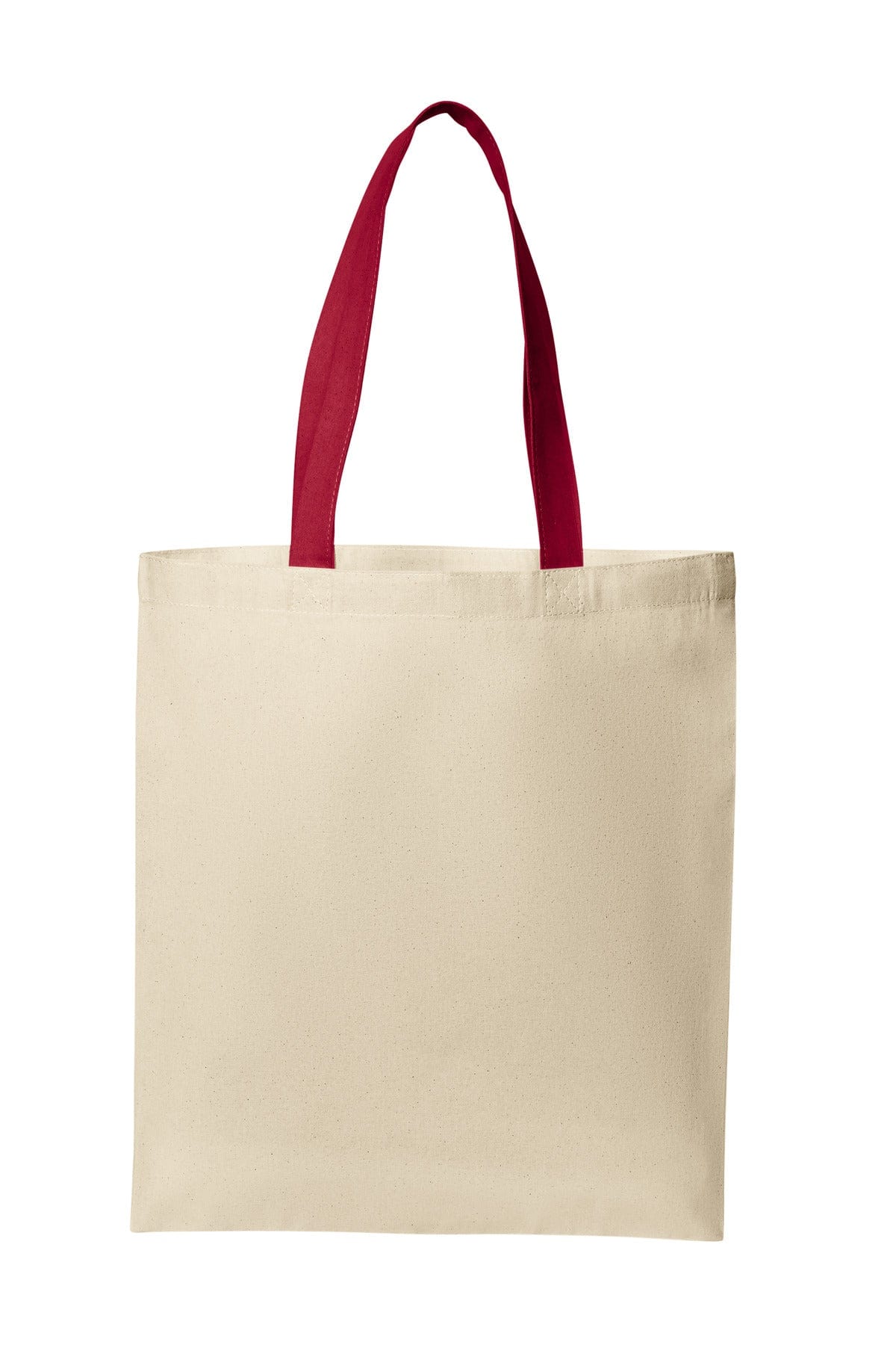 Port Authority Bags OSFA / Natural/ Deep Red Port Authority ®  Core Cotton Tote BG1500