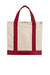 Port Authority Bags OSFA / Natural/ Deep Red Port Authority ®  Cotton Canvas Two-Tone Tote BG429