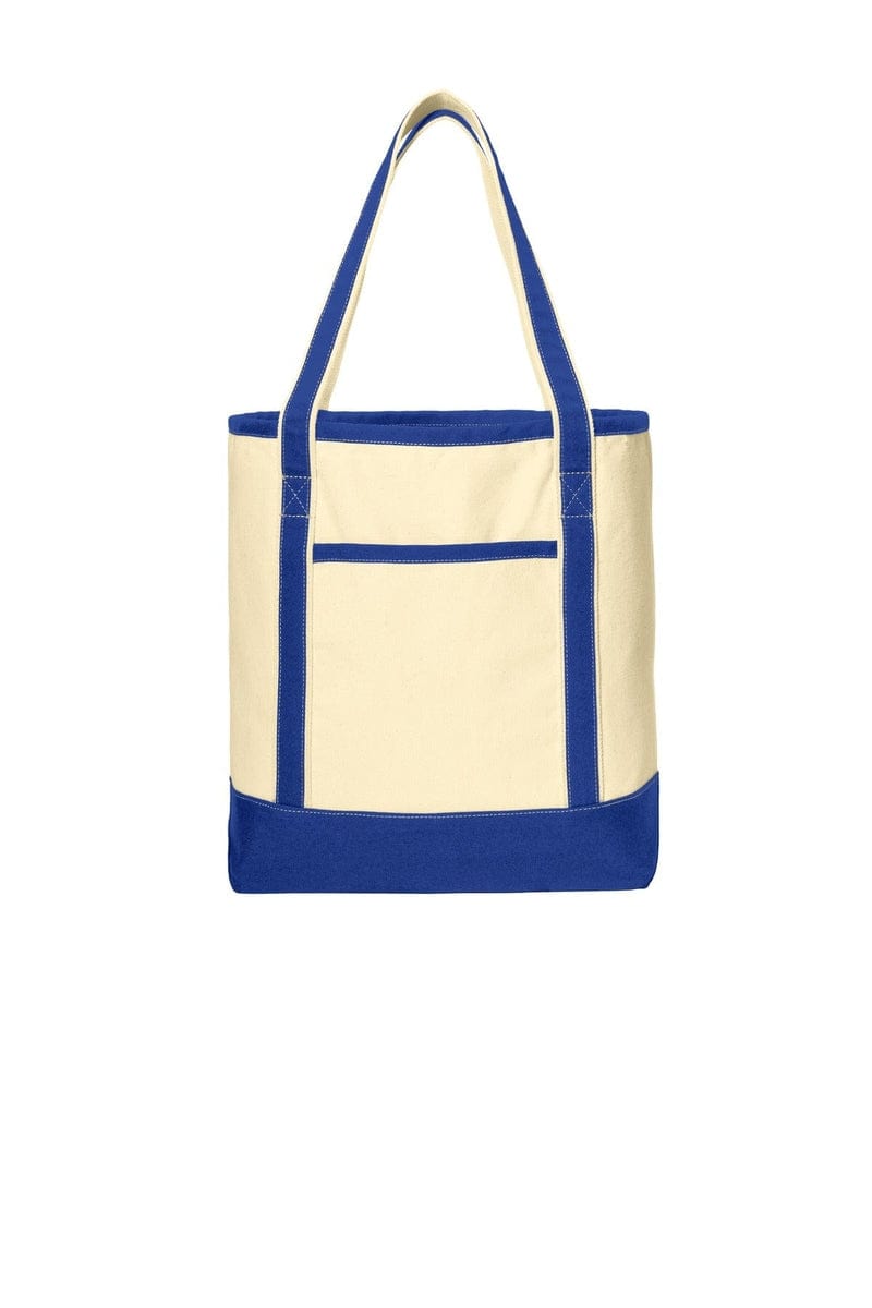 Port Authority Bags OSFA / Natural/ True Royal Port Authority ®  Large Cotton Canvas Boat Tote. BG413