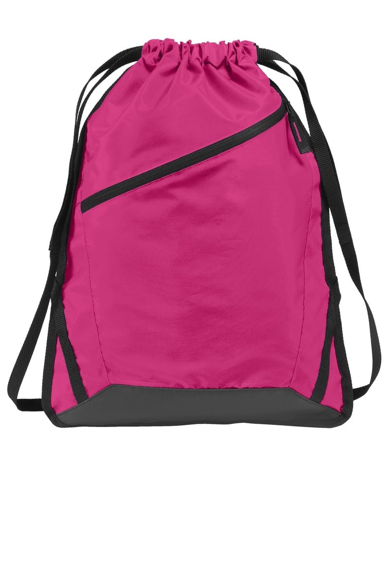 Port Authority Bags OSFA / Pink Azalea/ Black Port Authority Zip-It Cinch Pack. BG616