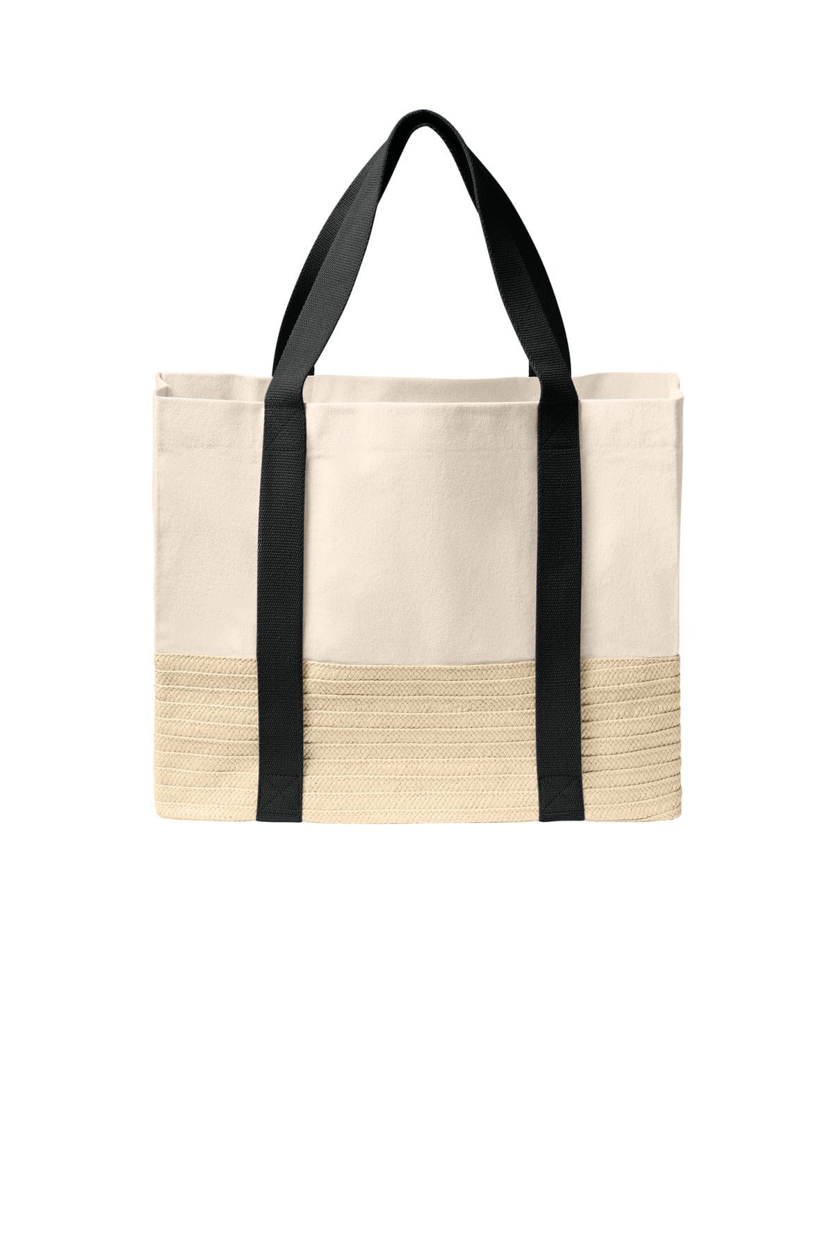 Port Authority Straw Market Tote BG450 in Deep Black