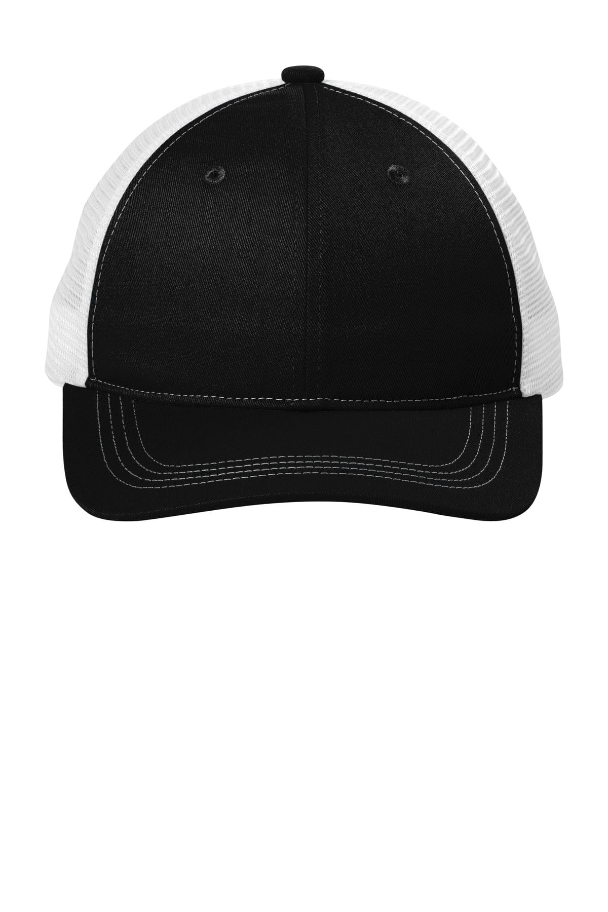 Port Authority Caps OSFA / Black/ White Port Authority C119: Unstructured Snapback Trucker Cap