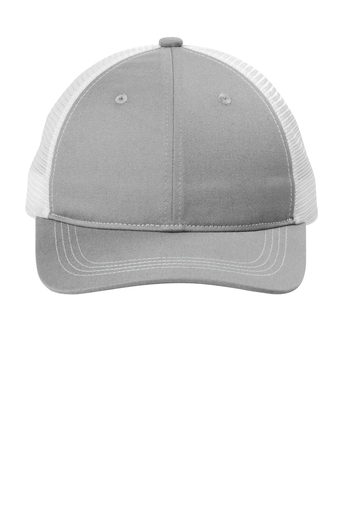 Port Authority Caps OSFA / Gusty Grey/ White Port Authority C119: Unstructured Snapback Trucker Cap