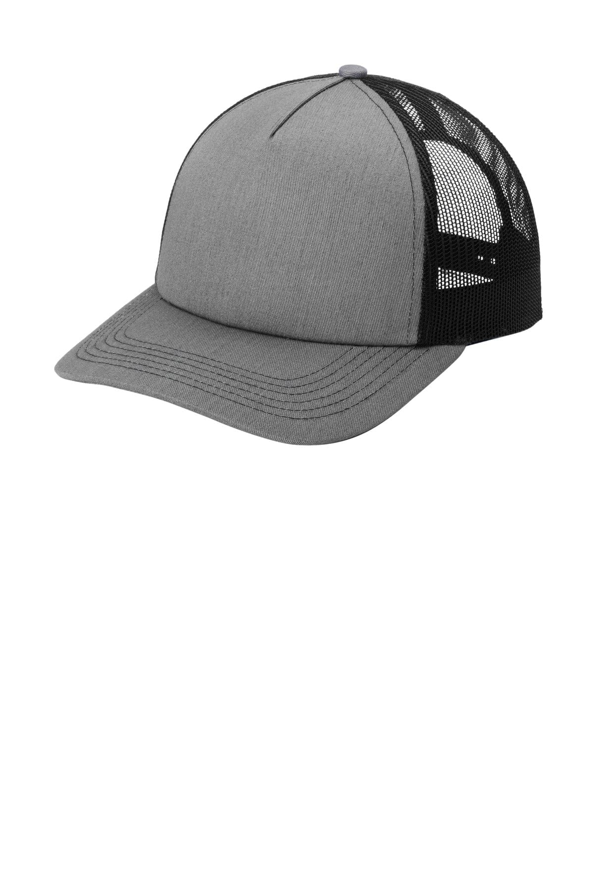 Port Authority Caps OSFA / Heather Grey/ Black Port Authority C115LP: Low-Profile Snapback 5-Panel Trucker Cap