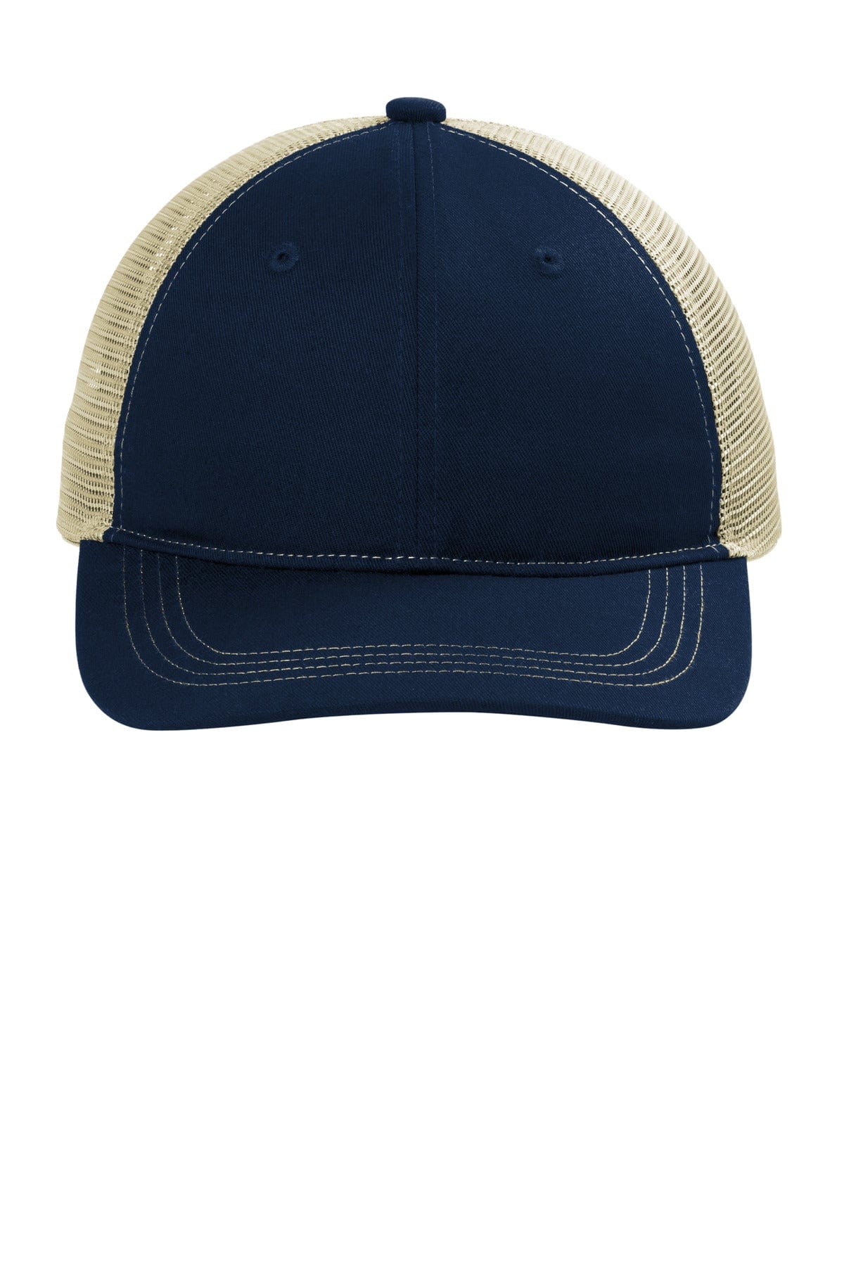 Port Authority Caps OSFA / True Navy/ Tan Port Authority C119: Unstructured Snapback Trucker Cap