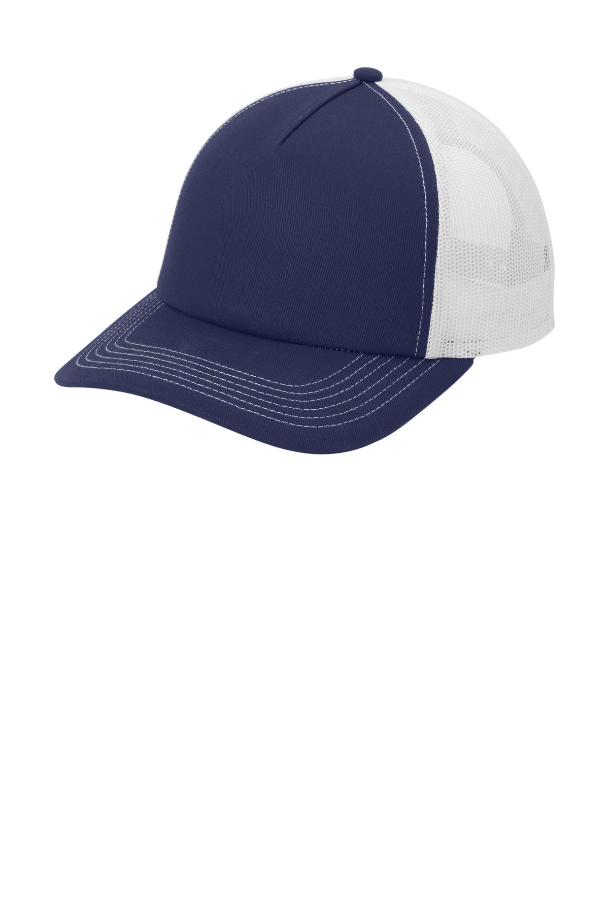 Port Authority Caps OSFA / True Navy/ White Port Authority C115LP: Low-Profile Snapback 5-Panel Trucker Cap