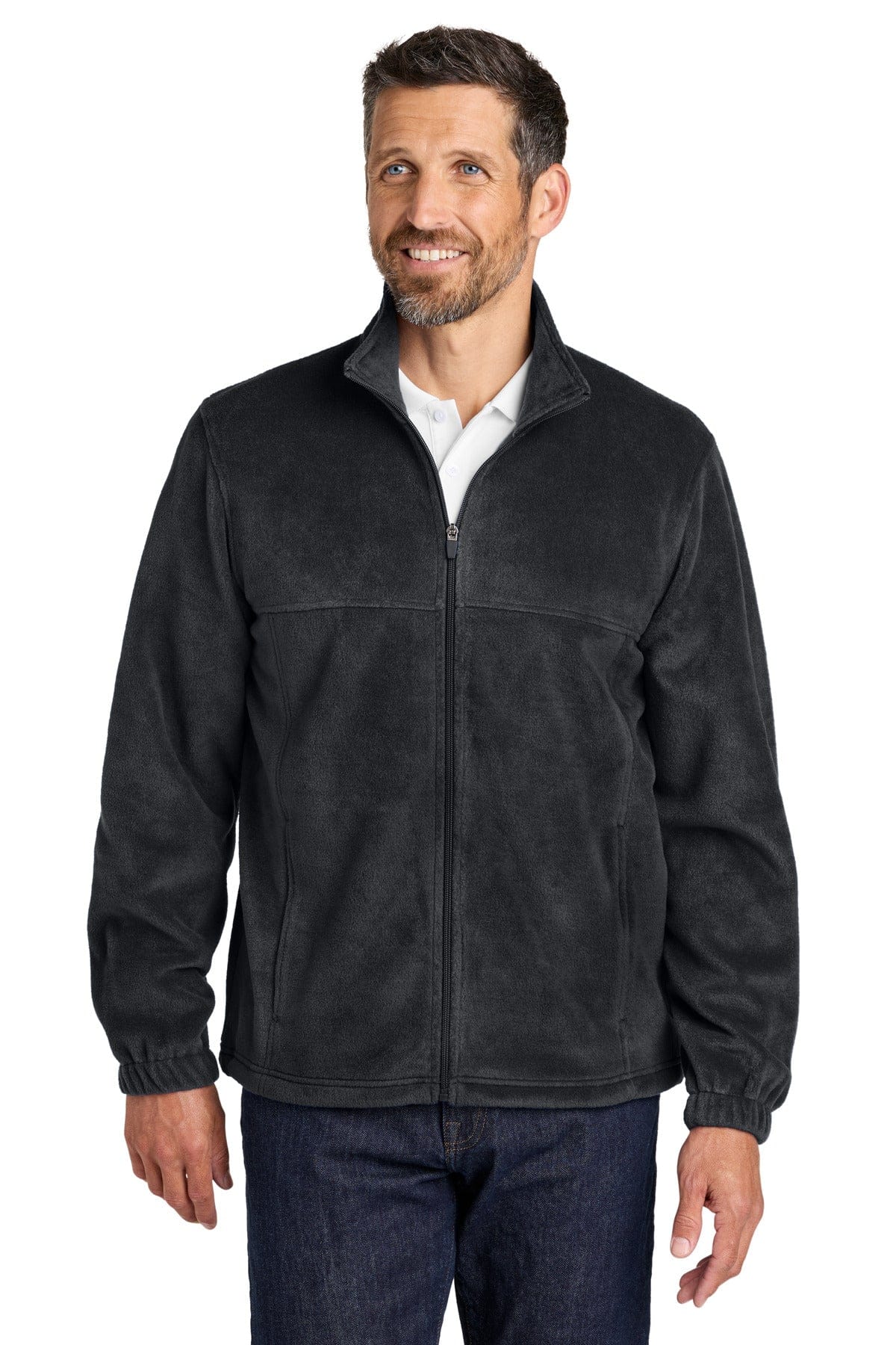 Port Authority Plush Fleece Full-Zip Jacket F190 in Black