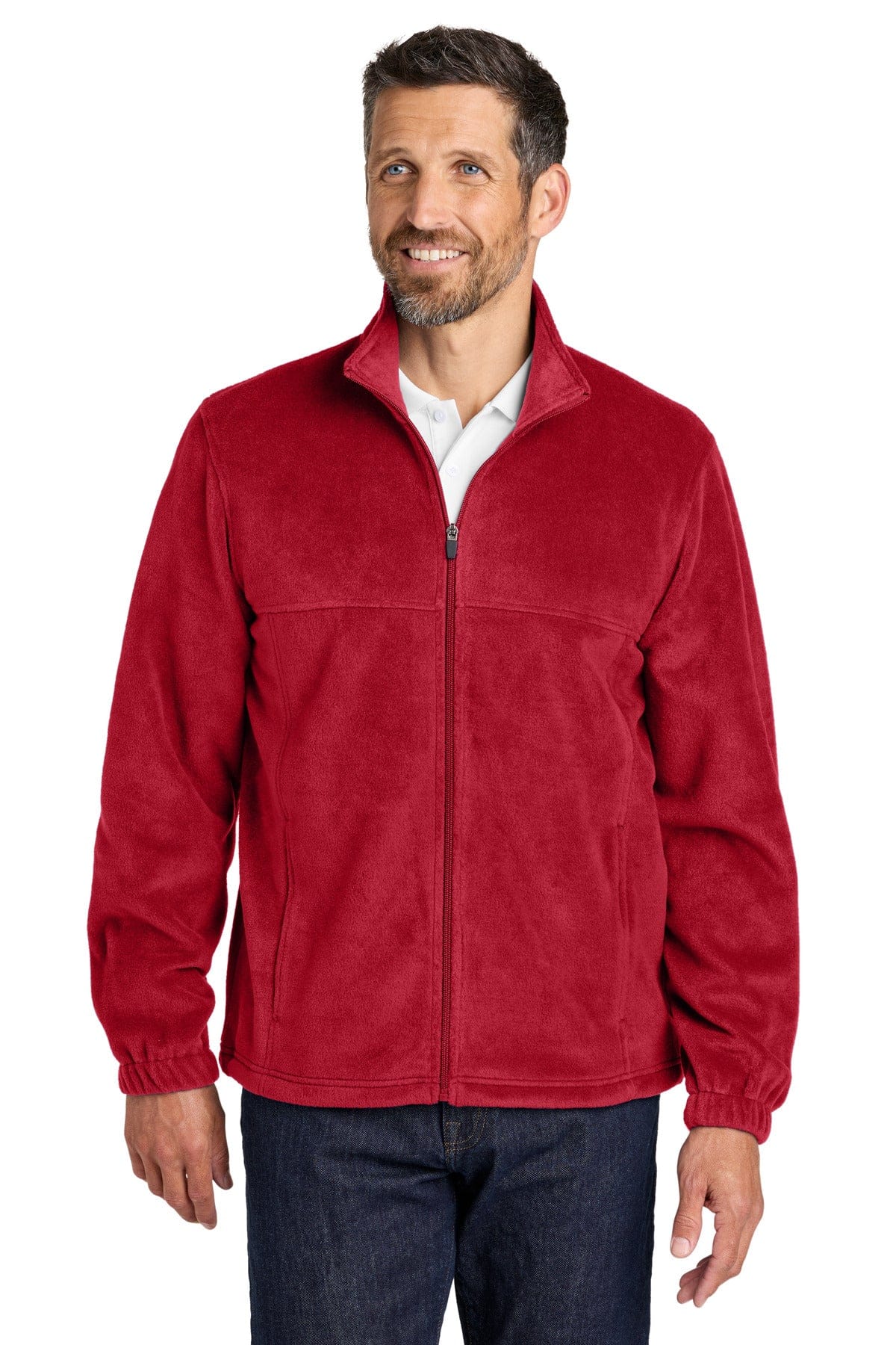 Port Authority Plush Fleece Full-Zip Jacket F190 in Rich Red