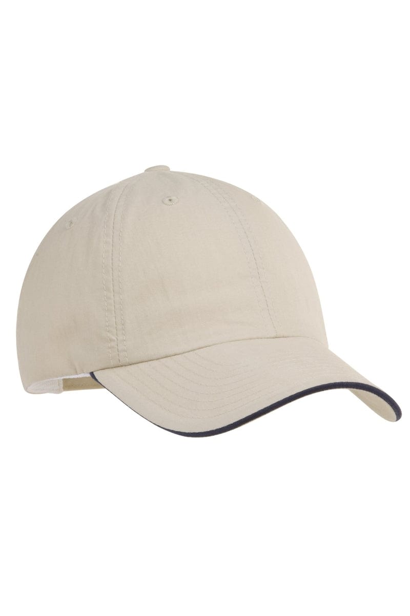 Port Authority Headwear OSFA / Beige/Navy Port Authority® Sandwich Bill Cap.  C852