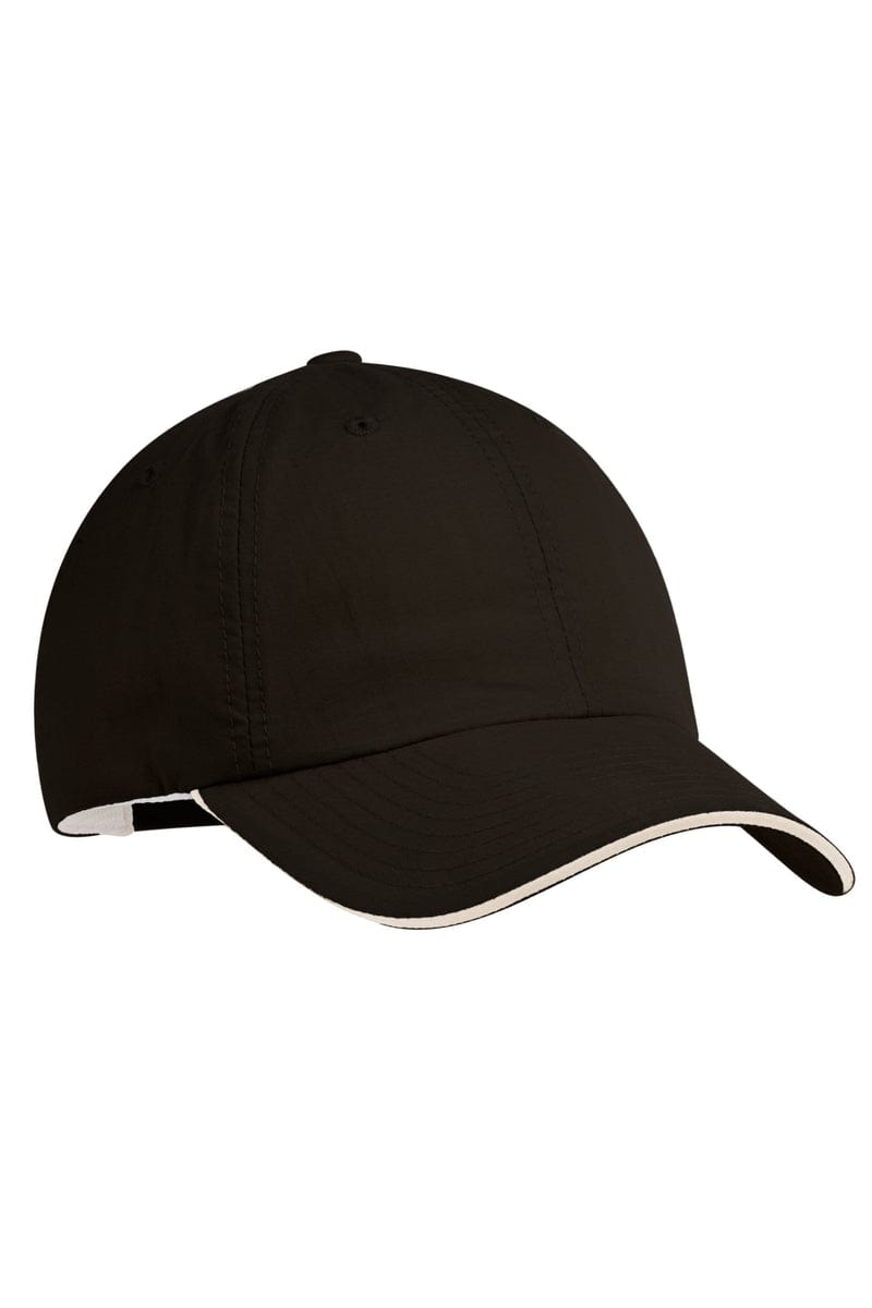 Port Authority Headwear OSFA / Black/Beige Port Authority® Sandwich Bill Cap.  C852