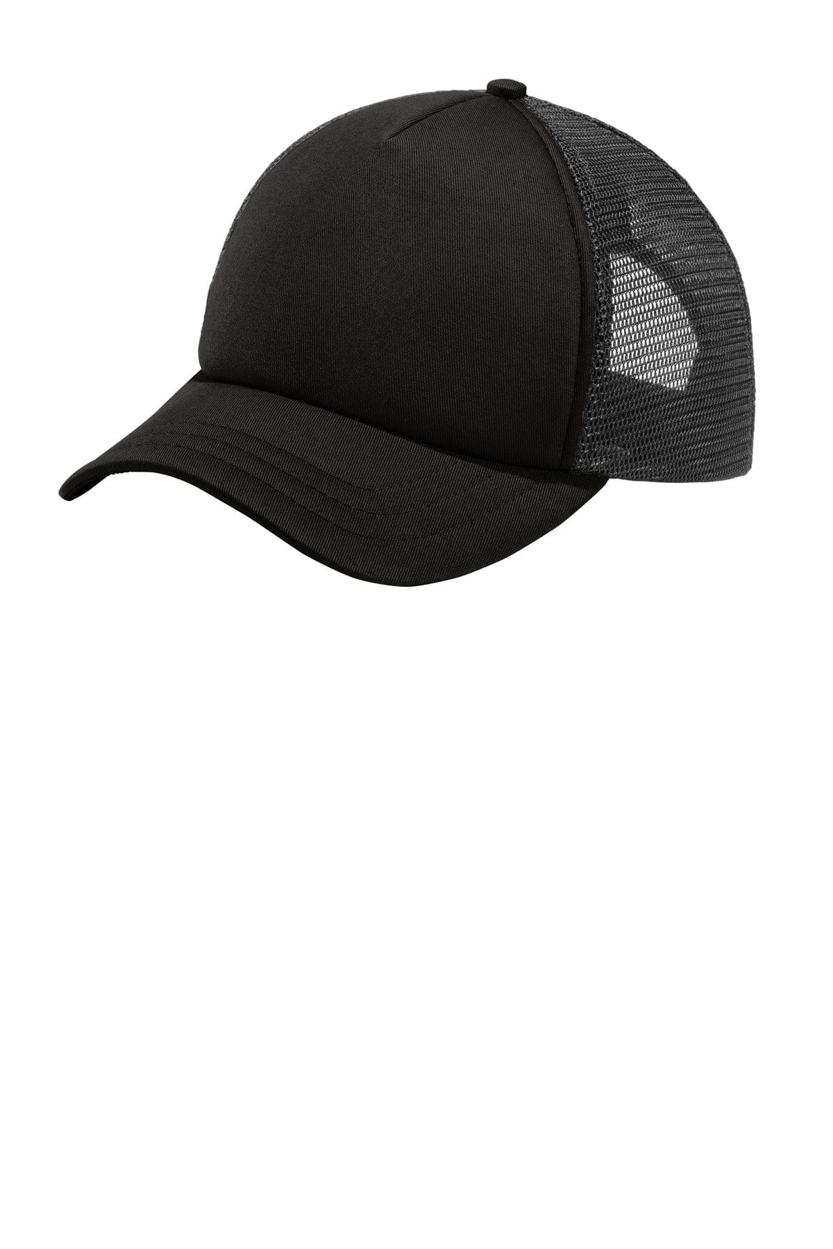 Port Authority Headwear OSFA / Black/ Black Port Authority 5-Panel Twill Foam Trucker Cap. C936