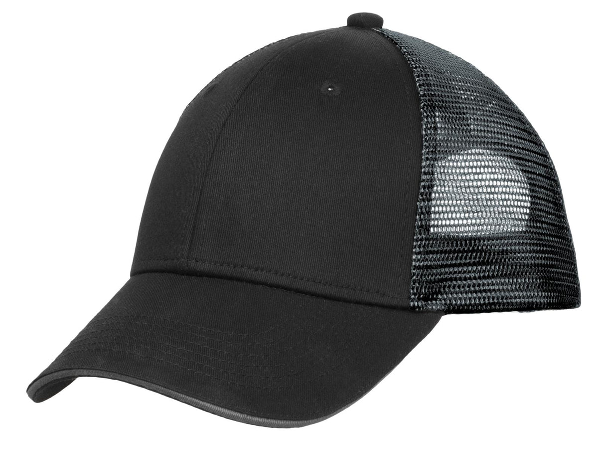 Port Authority Headwear OSFA / Black/ Silver Port Authority Double Mesh Snapback Sandwich Bill Cap. C818