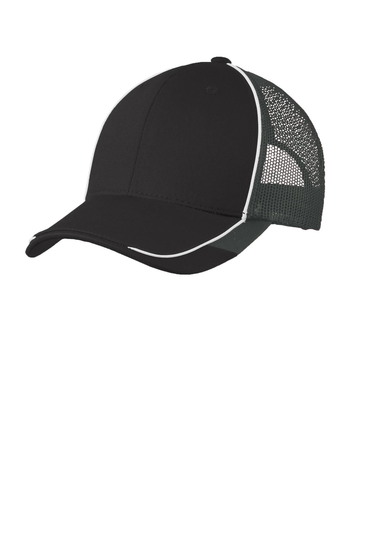 Port Authority Headwear OSFA / Black/ White/ Magnet Port Authority® Colorblock Mesh Back Cap. C904
