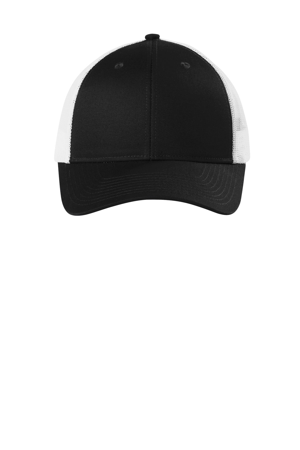 Port Authority Headwear OSFA / Black/ White Port Authority  ®  Low-Profile Snapback Trucker Cap. C112LP