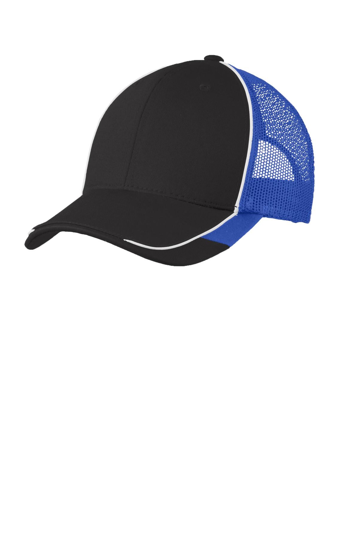 Port Authority Headwear OSFA / Black/ White/ True Royal Port Authority® Colorblock Mesh Back Cap. C904