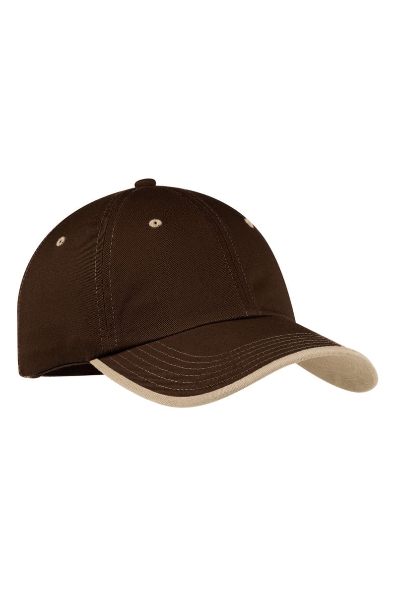 Port Authority Headwear OSFA / Brown/ Stone Port Authority Vintage Washed Contrast Stitch Cap: C835