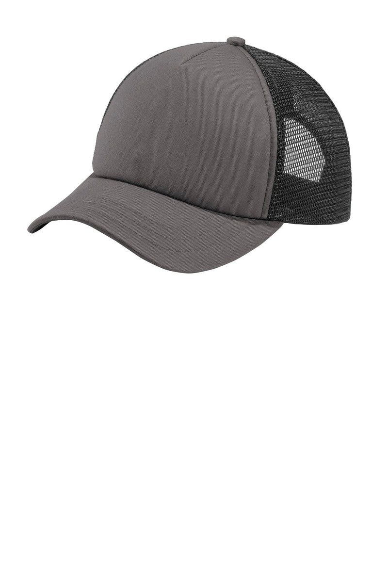 Port Authority Headwear OSFA / Charcoal/ Black Port Authority ® 5-Panel Twill Foam Trucker Cap. C936