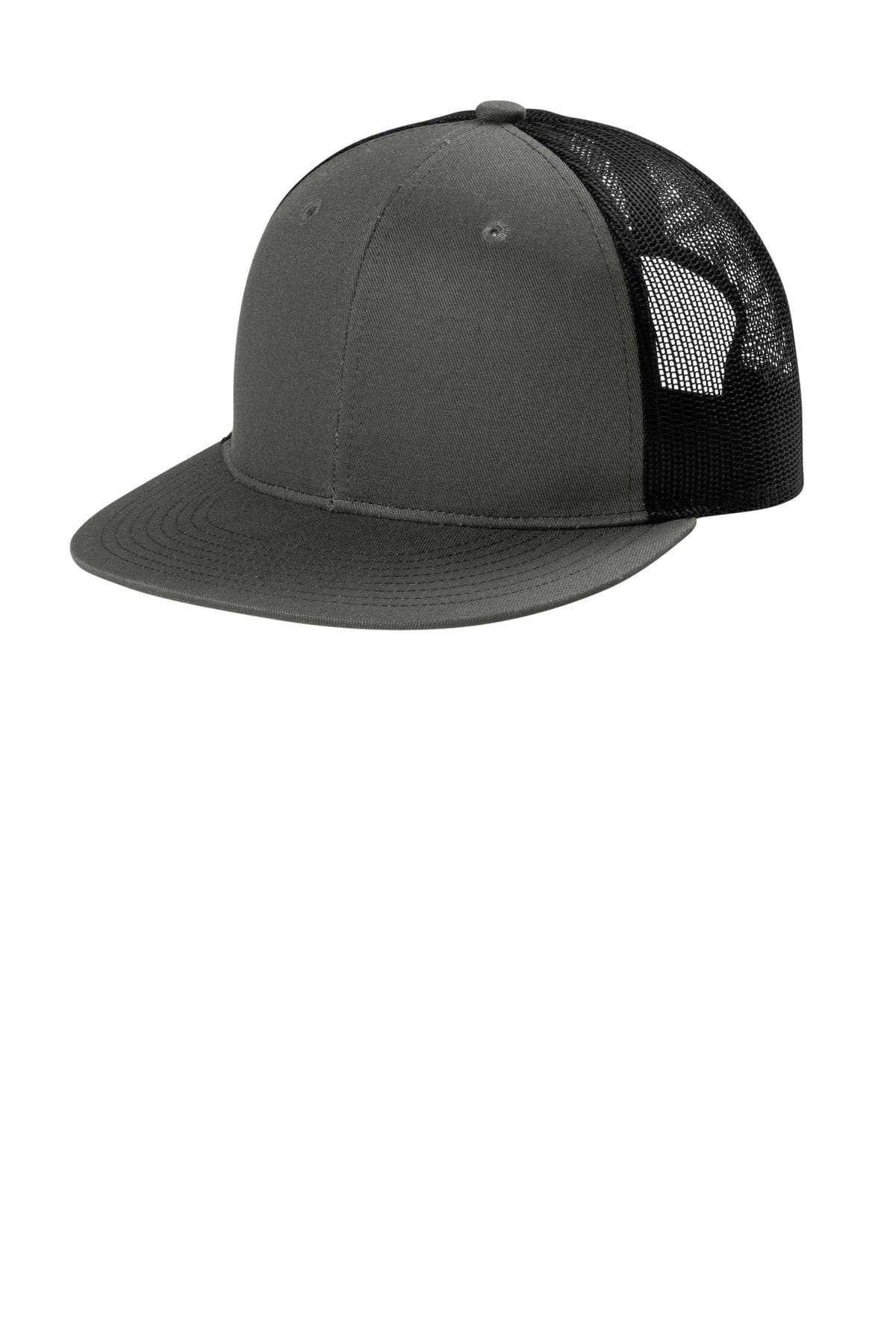Port Authority Headwear OSFA / Grey Steel/ Black Port Authority ®  Snapback Flat Bill Trucker Cap C117