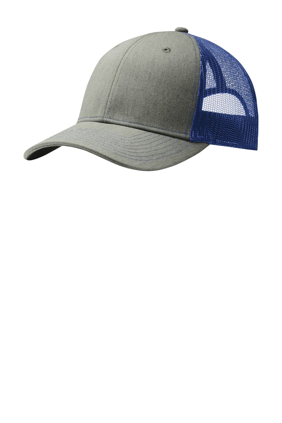 Port Authority Headwear OSFA / Heather Grey/ Patriot Blue Port Authority Snapback Trucker Cap. C112