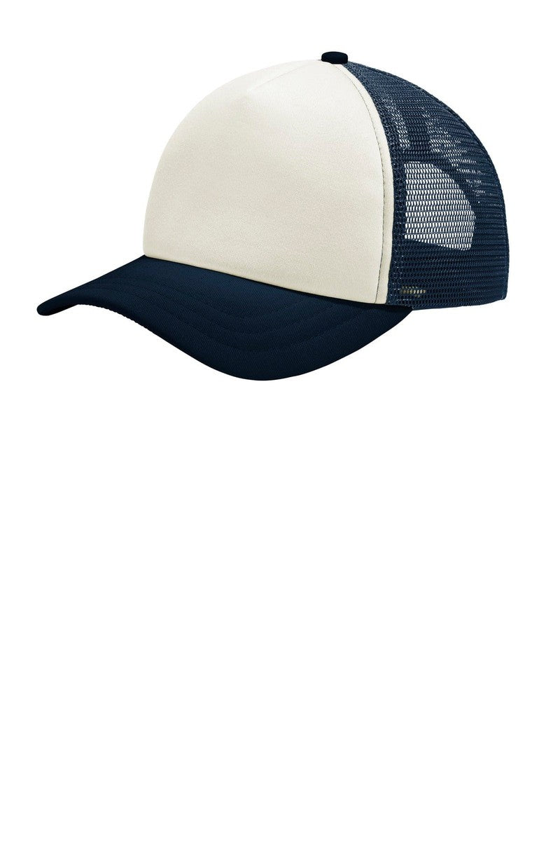 Port Authority Headwear OSFA / Ivory/ Navy Port Authority ® 5-Panel Twill Foam Trucker Cap. C936