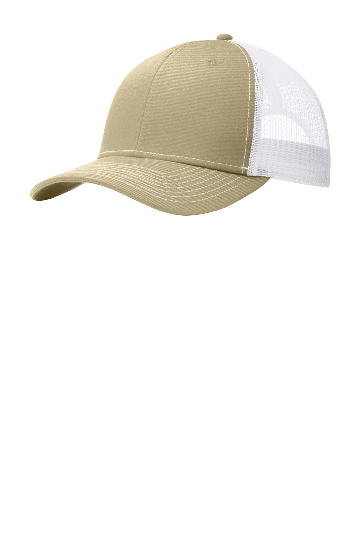 Port Authority Headwear OSFA / Light Khaki/ White Port Authority Snapback Trucker Cap. C112