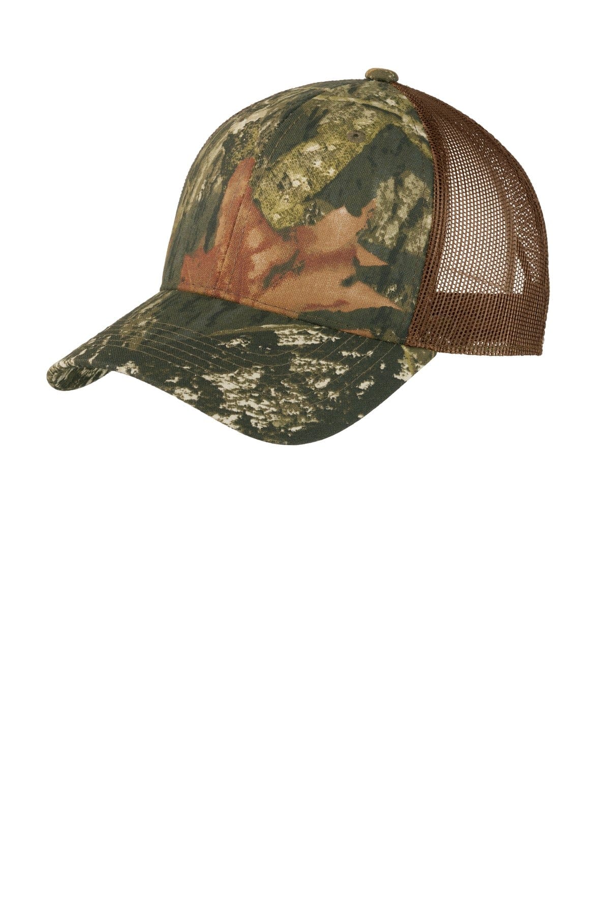 Port Authority Headwear OSFA / Mossy Oak New Break-Up/ Brown Port Authority Structured Camouflage Mesh Back Cap. C930