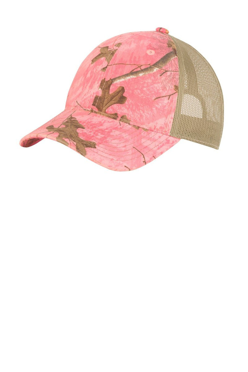 Port Authority Headwear OSFA / Realtree Xtra Pink/ Tan Port Authority® Unstructured Camouflage Mesh Back Cap. C929