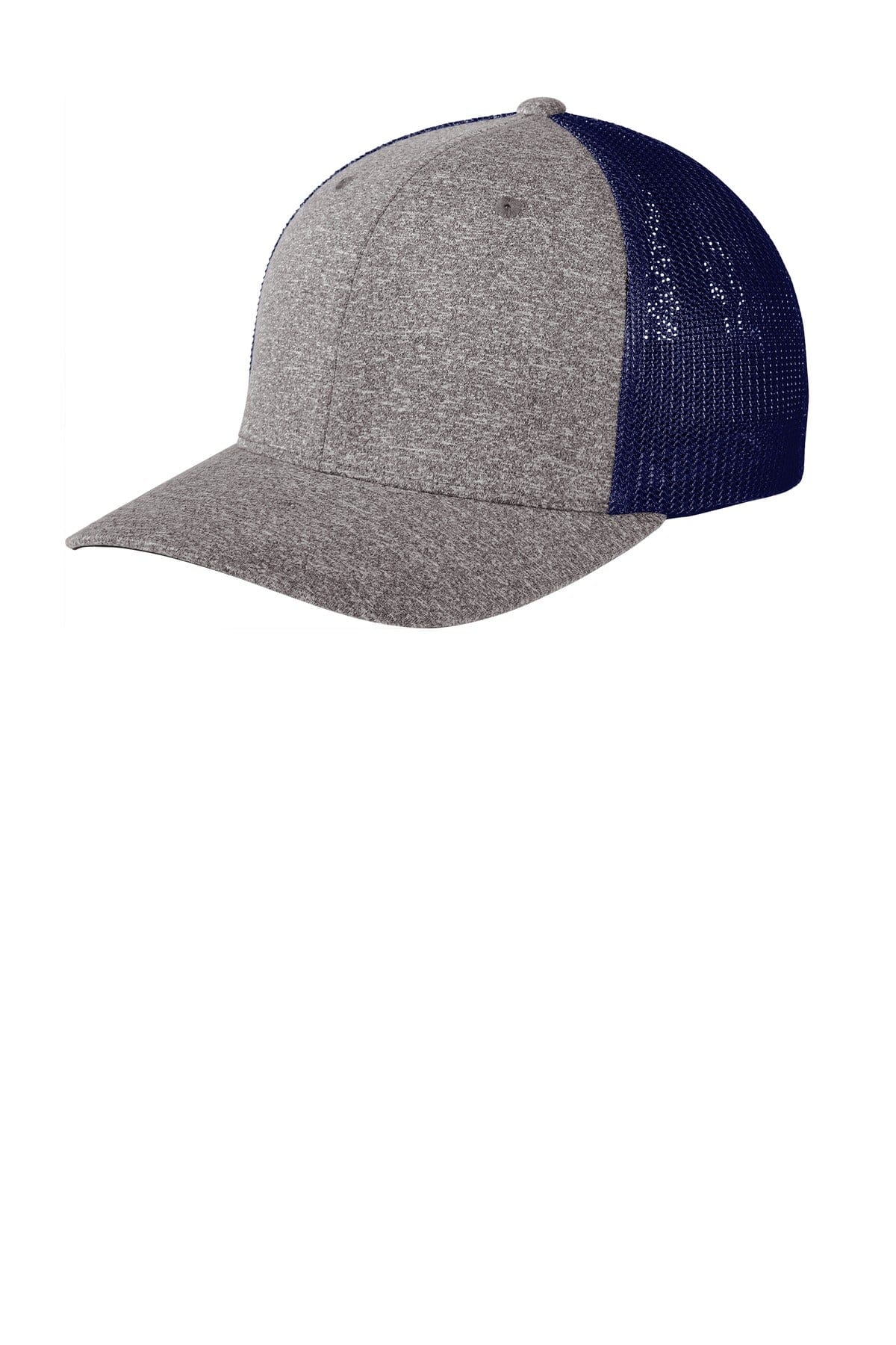 Port Authority Headwear S/M / True Navy/ Grey Heather Port Authority  ®  Flexfit  ®  Melange Mesh Back Trucker Cap C302