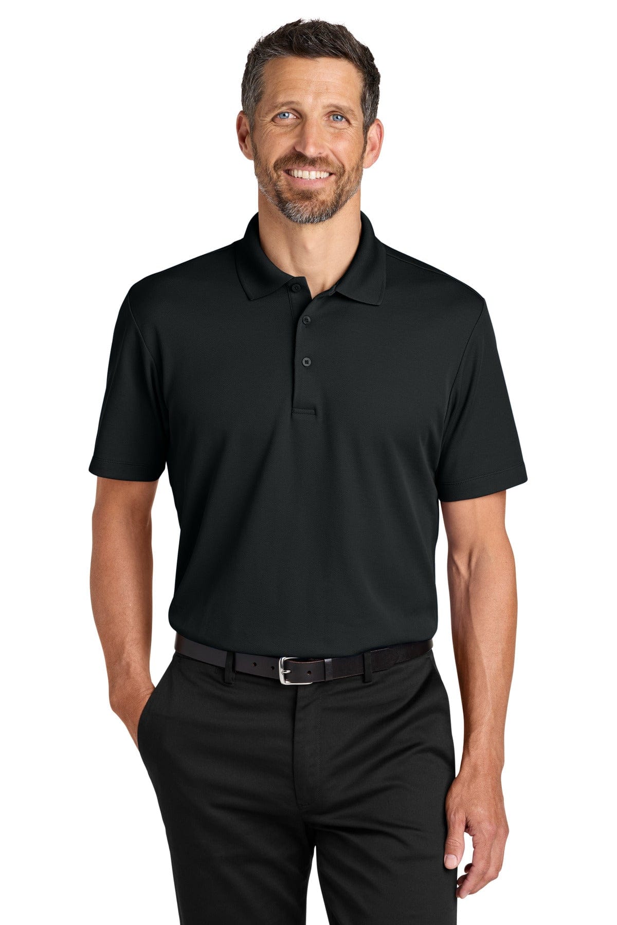 Port Authority Plaited Pique Polo K620 in Deep Black