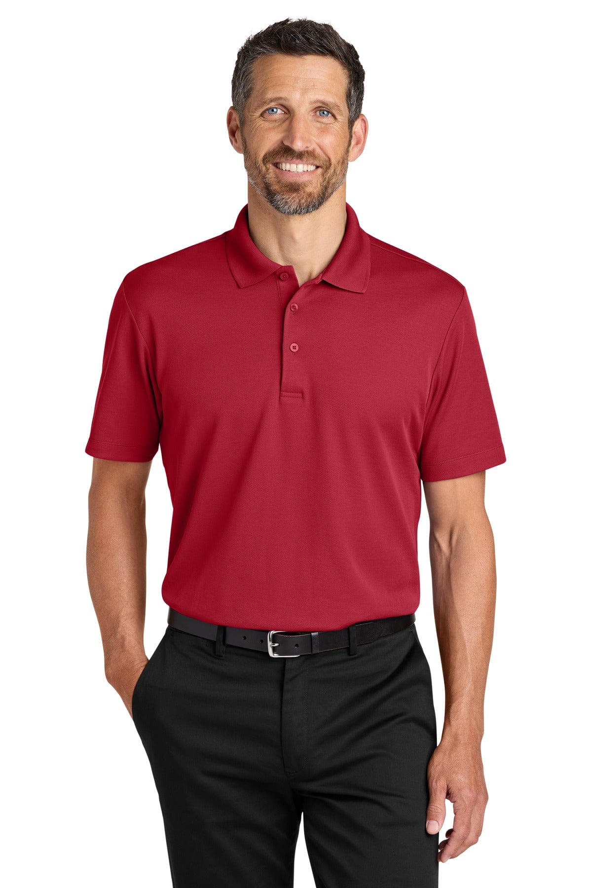 Port Authority Plaited Pique Polo K620 in Rich Red