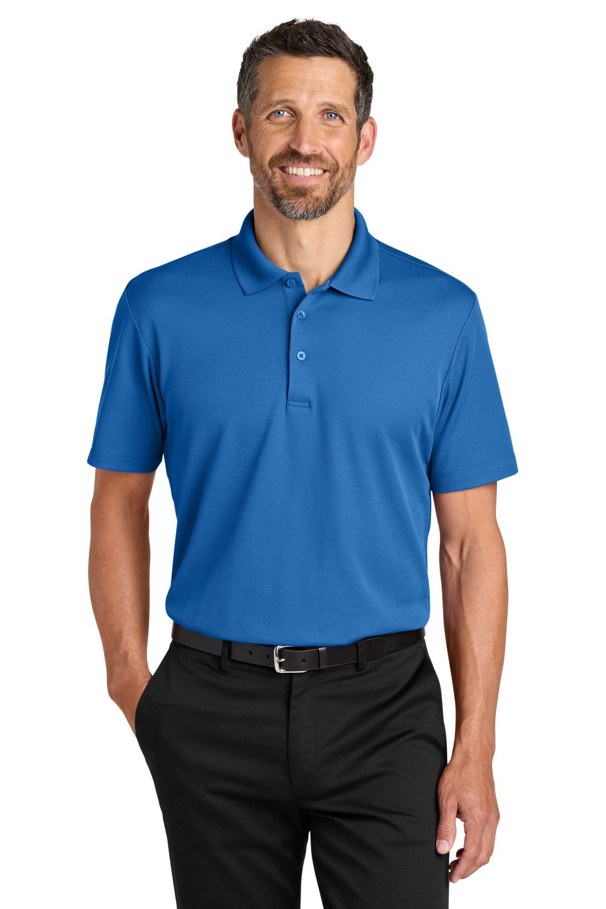 Port Authority Plaited Pique Polo K620 in Strong Blue