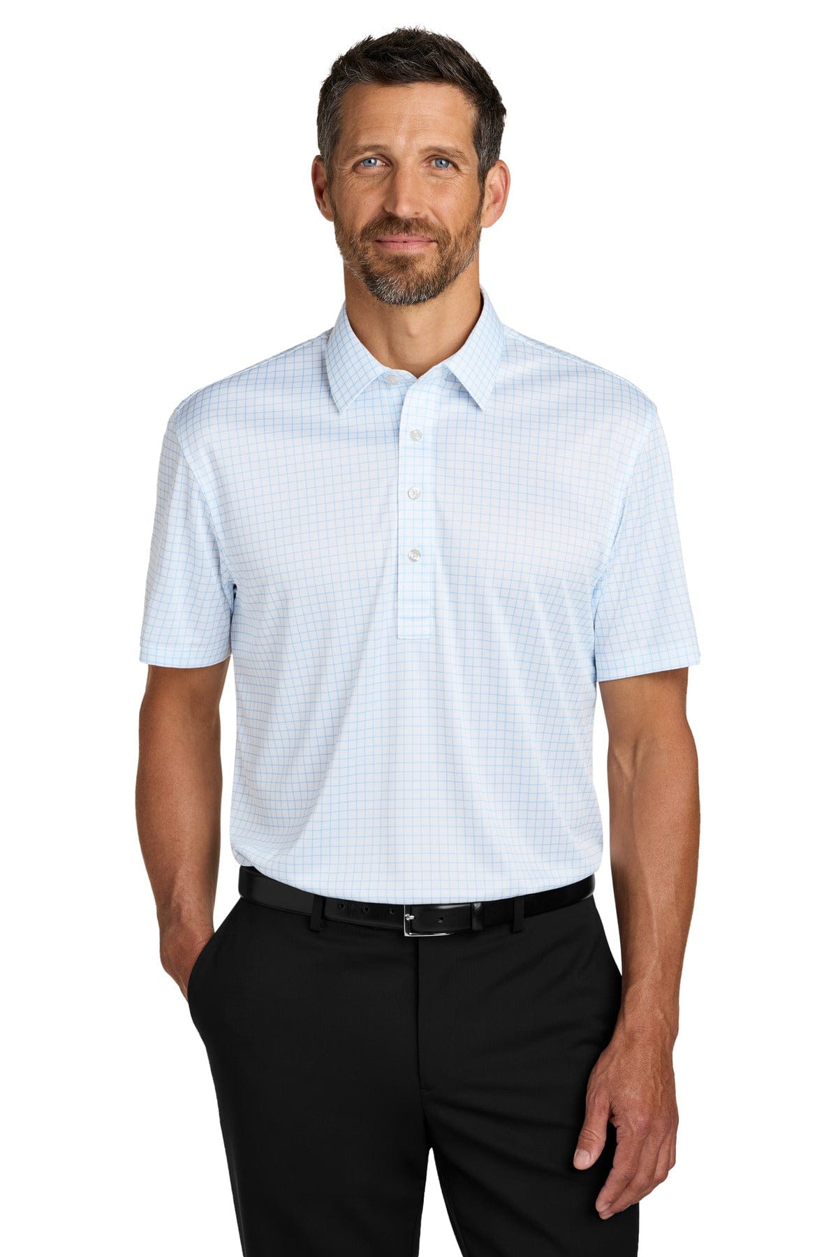 Port Authority K700 XS / Cloud Blue Check Port Authority ®  Shirt Collar Polo K700
