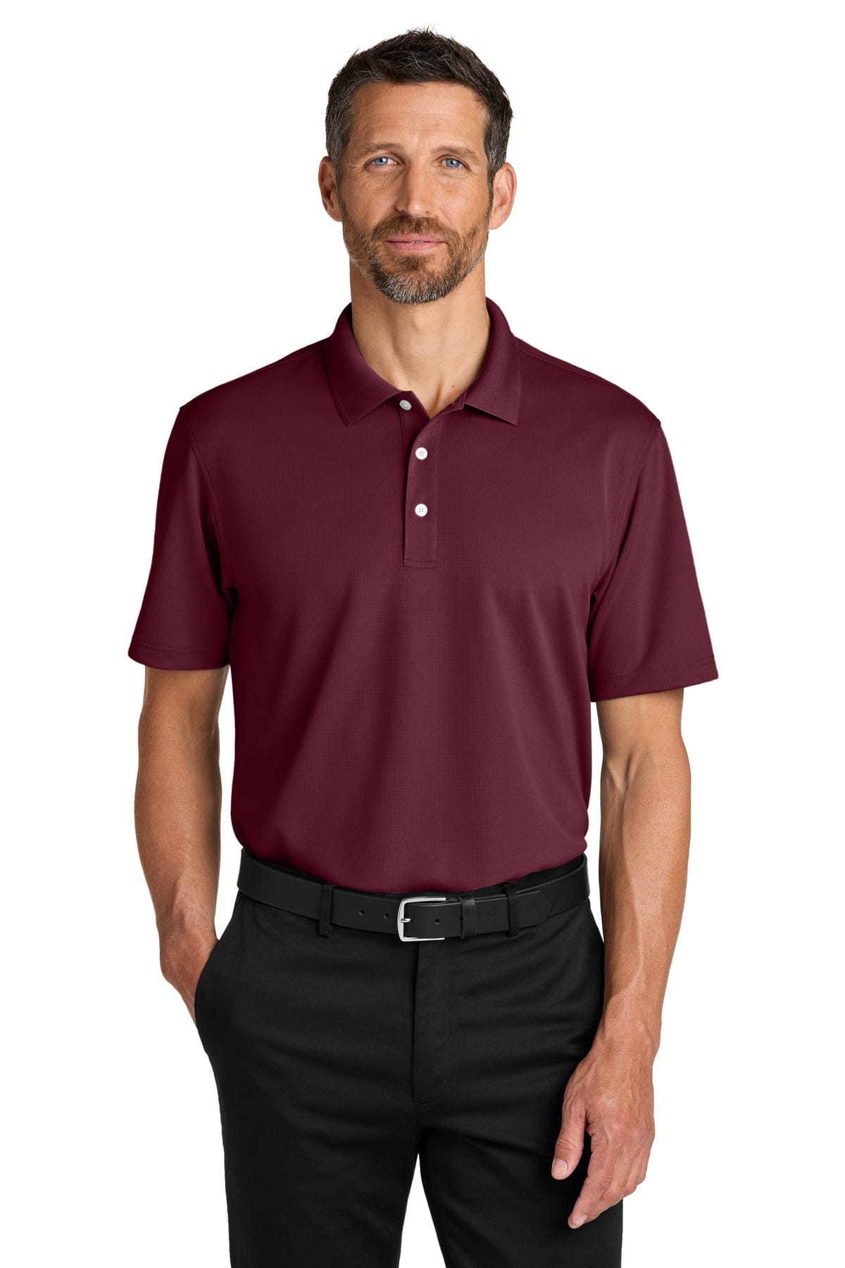 Port Authority Dry Zone Stain-Release Grid Polo K845 in Club Burgundy