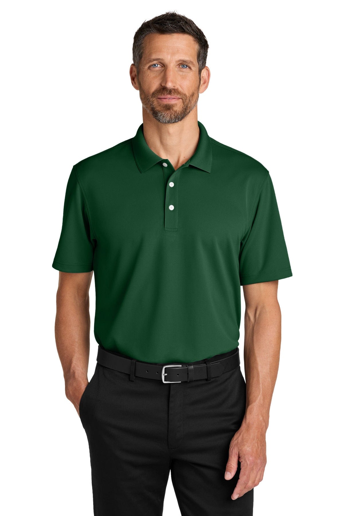 Port Authority Dry Zone Stain-Release Grid Polo K845 in Hunter Green