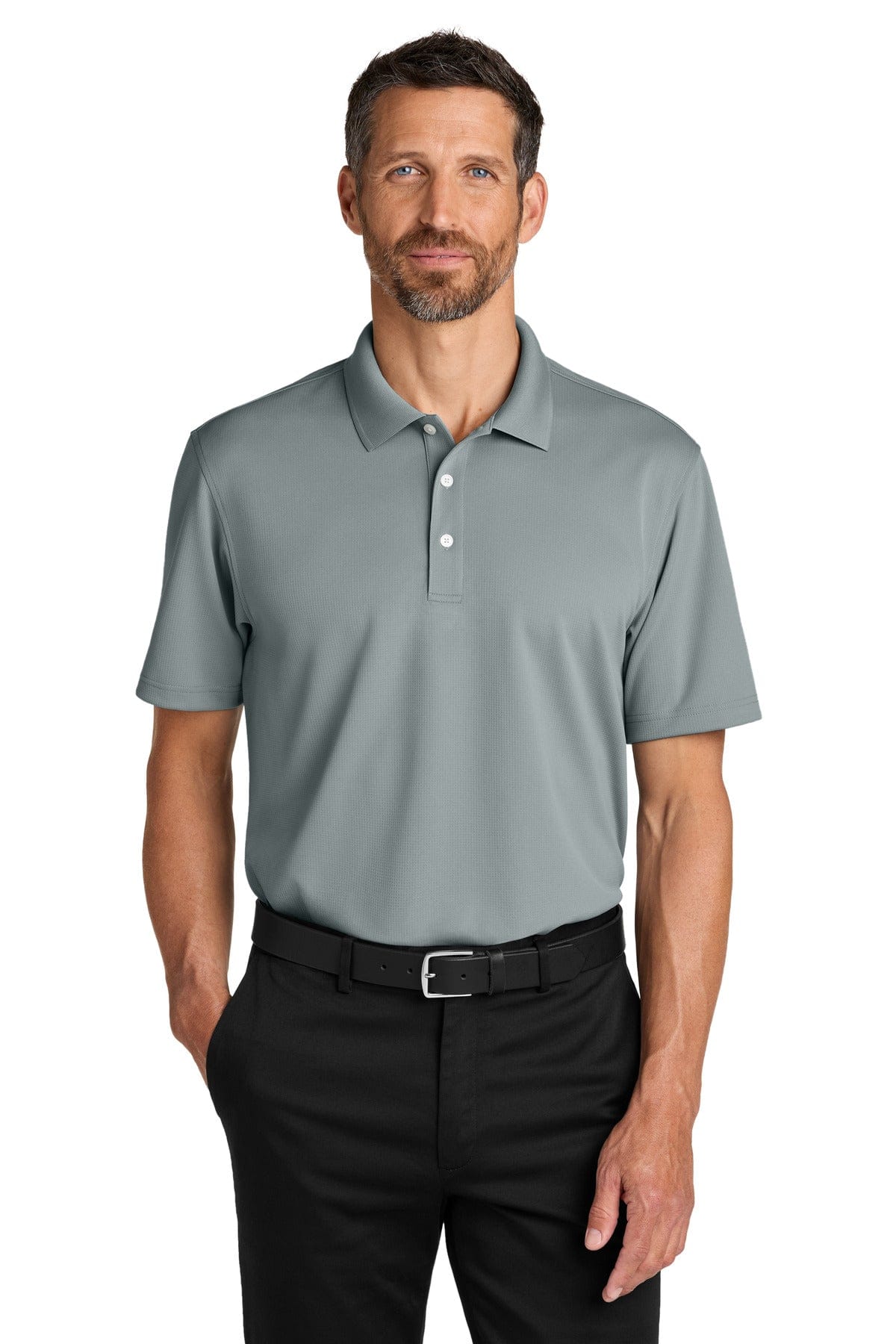 Port Authority Dry Zone Stain-Release Grid Polo K845 in Light Sterling Grey