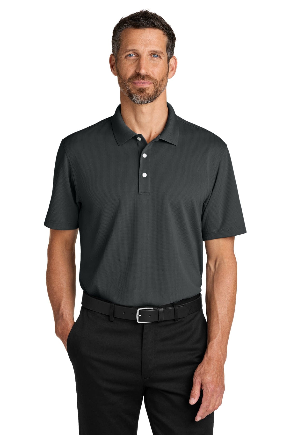 Port Authority Dry Zone Stain-Release Grid Polo K845 in Seal Grey