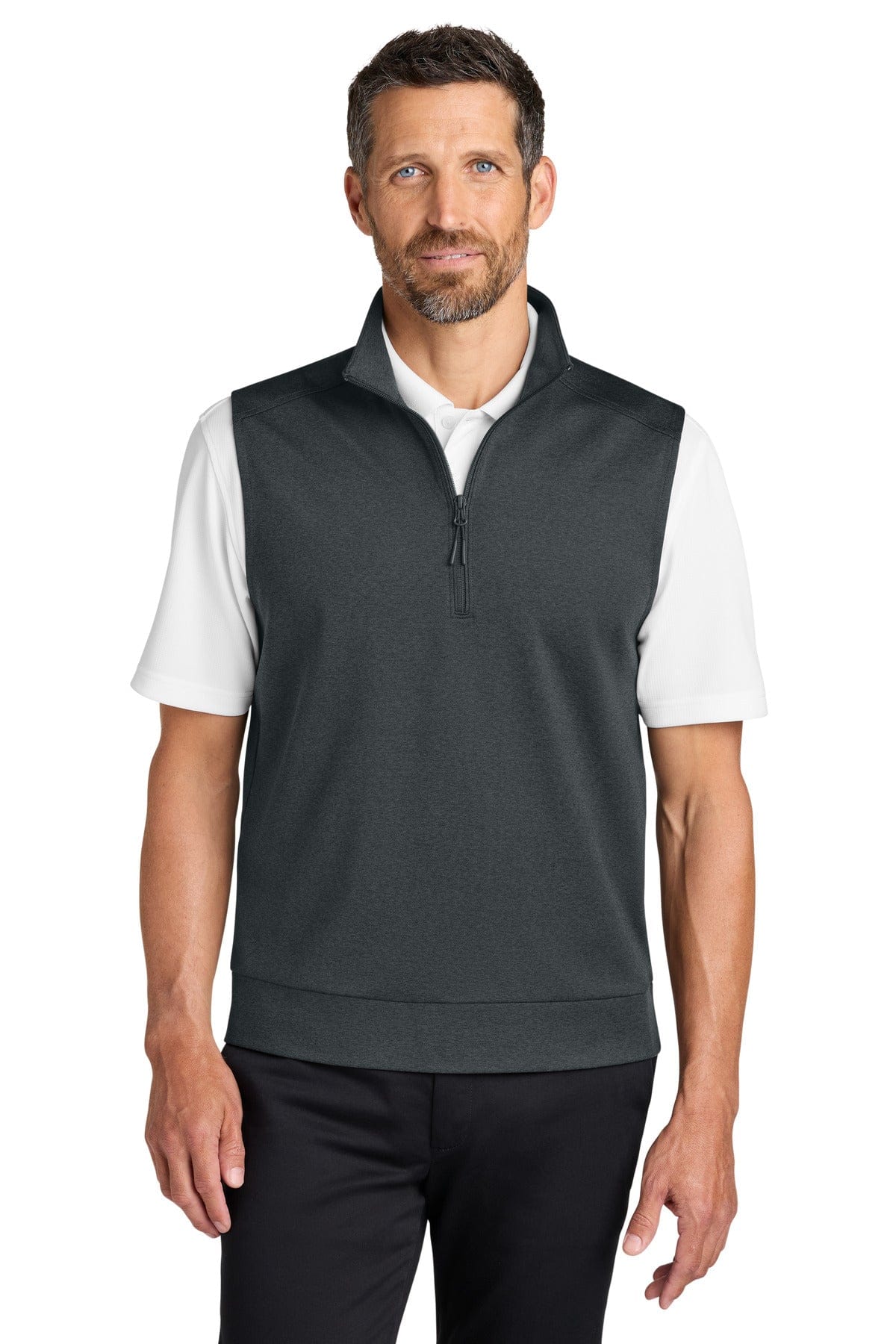 Port Authority C-FREE Double Knit 1/4-Zip Vest K880V in Grey Steel Heather