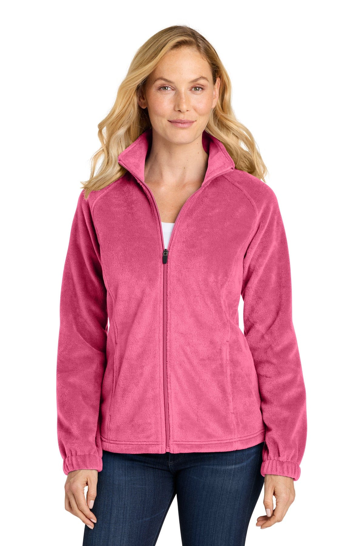 Port Authority Women's Plush Fleece Full-Zip Jacket L190 in Awareness Pink