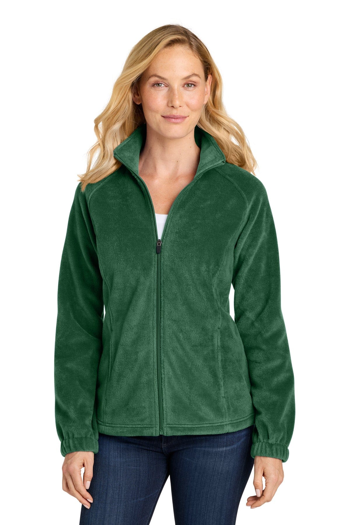 Port Authority Women's Plush Fleece Full-Zip Jacket L190 in Dark Green
