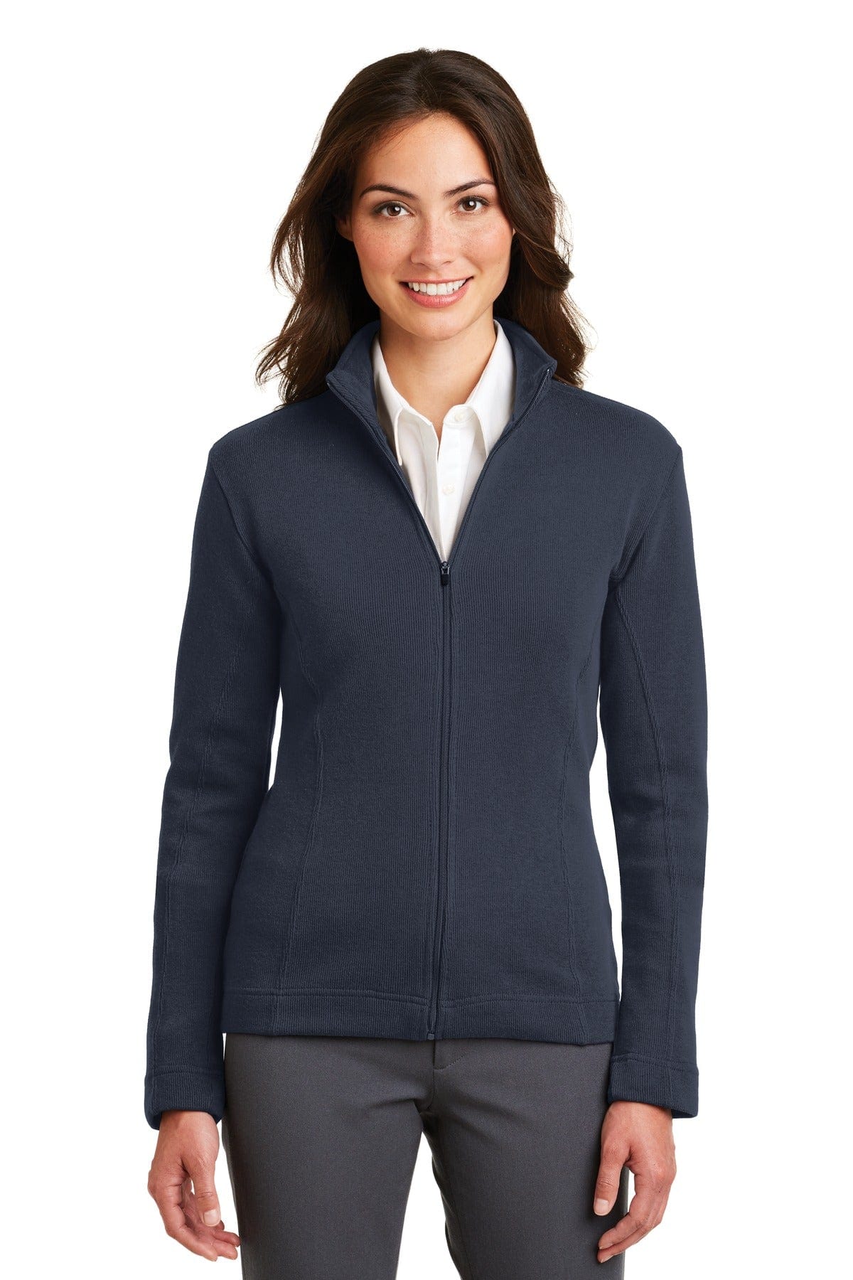 Port Authority Ladies 4XL / Navy DISCONTINUED  Port Authority ®  Ladies Flatback Rib Full-Zip Jacket.  L221