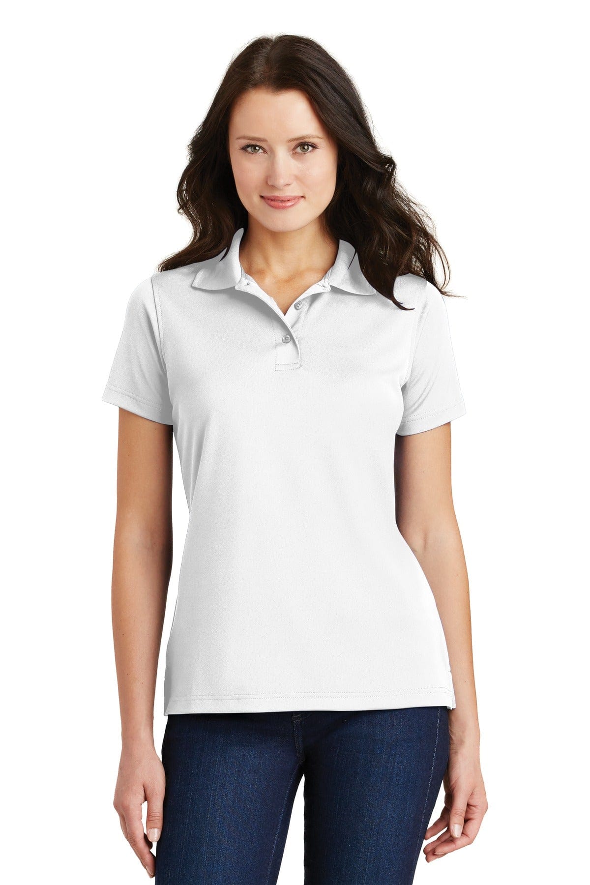 Port Authority Ladies DISCONTINUED  Port Authority® Ladies Poly-Charcoal Blend Pique Polo. L497