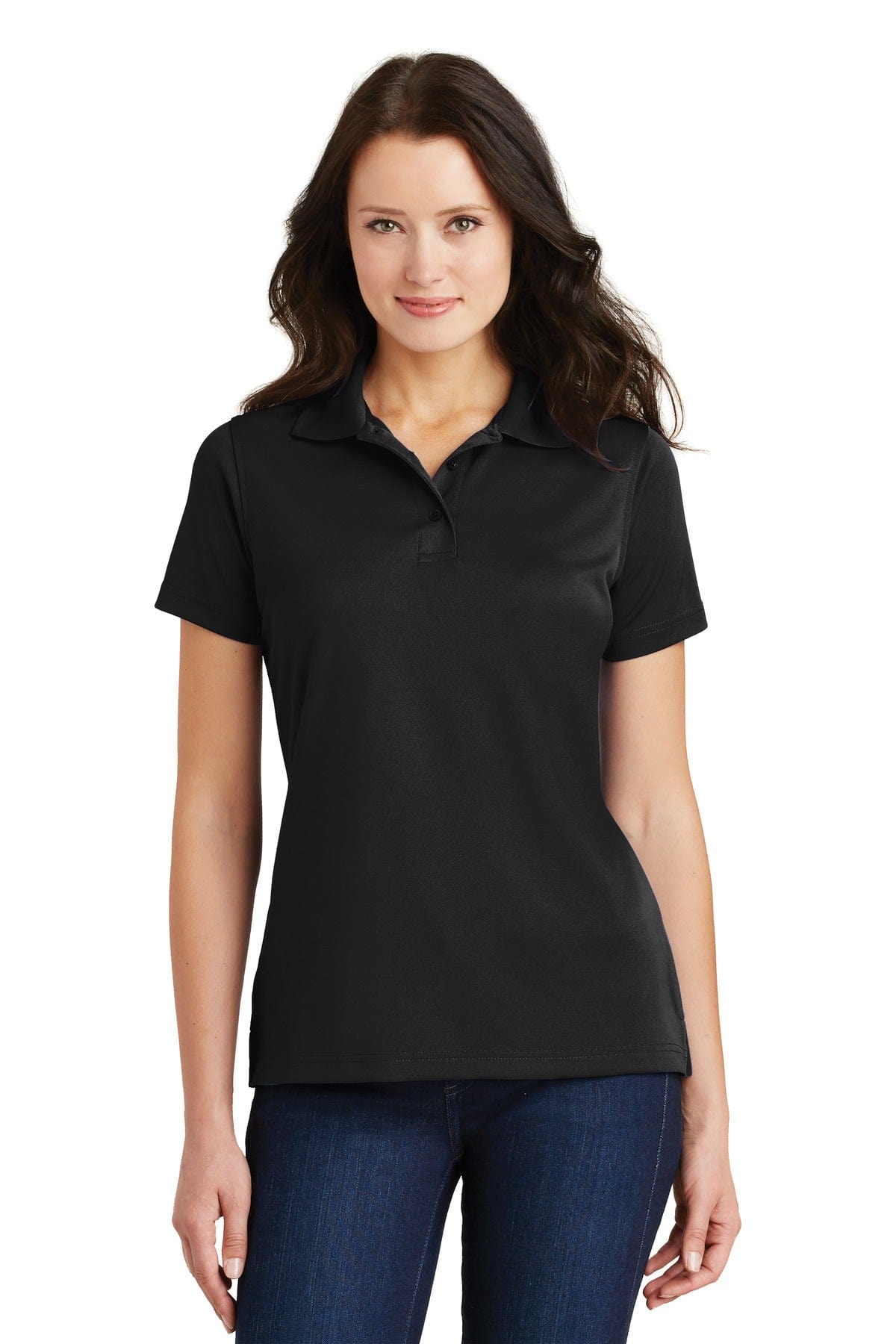 Port Authority Ladies DISCONTINUED  Port Authority® Ladies Poly-Charcoal Blend Pique Polo. L497