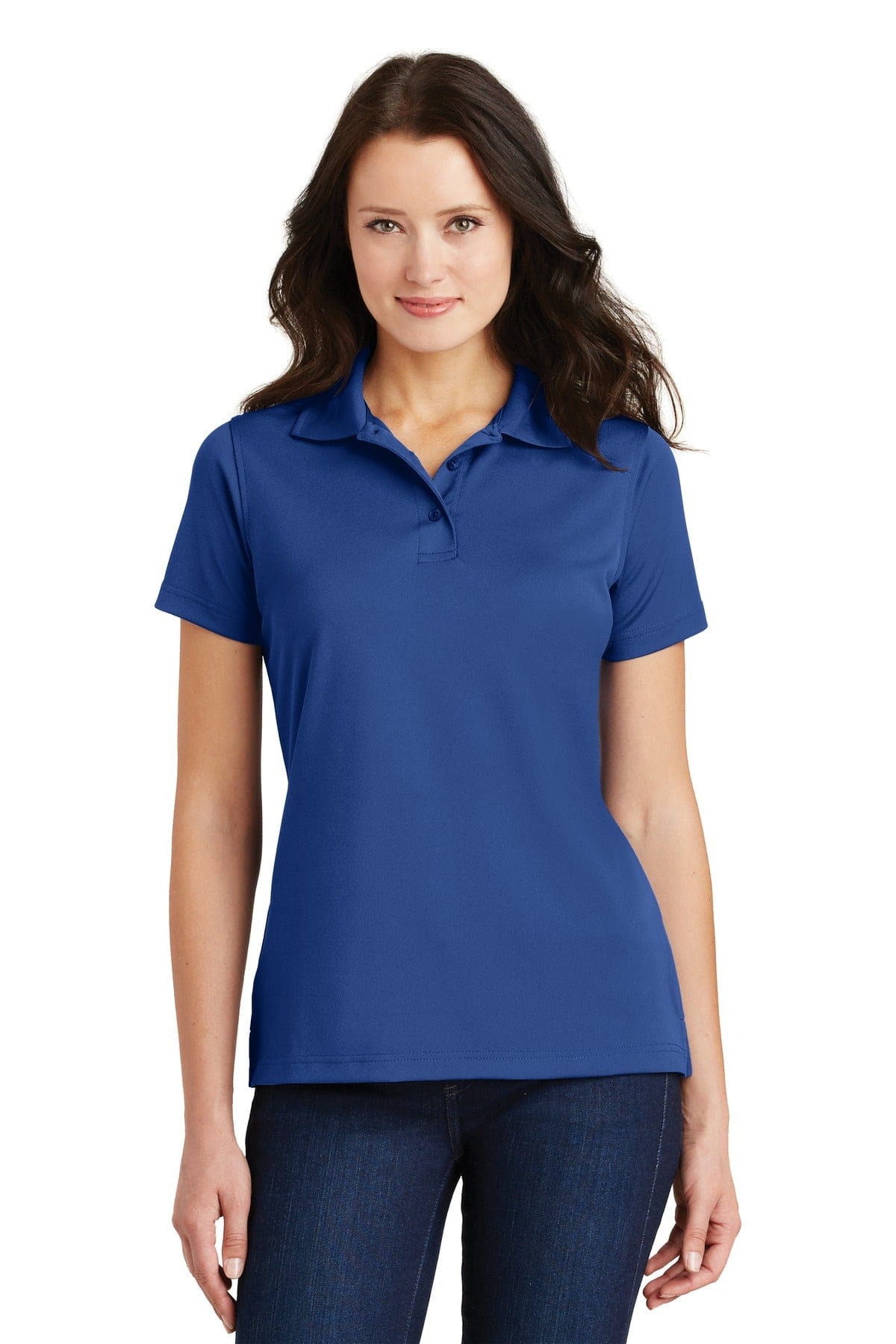 Port Authority Ladies DISCONTINUED  Port Authority® Ladies Poly-Charcoal Blend Pique Polo. L497