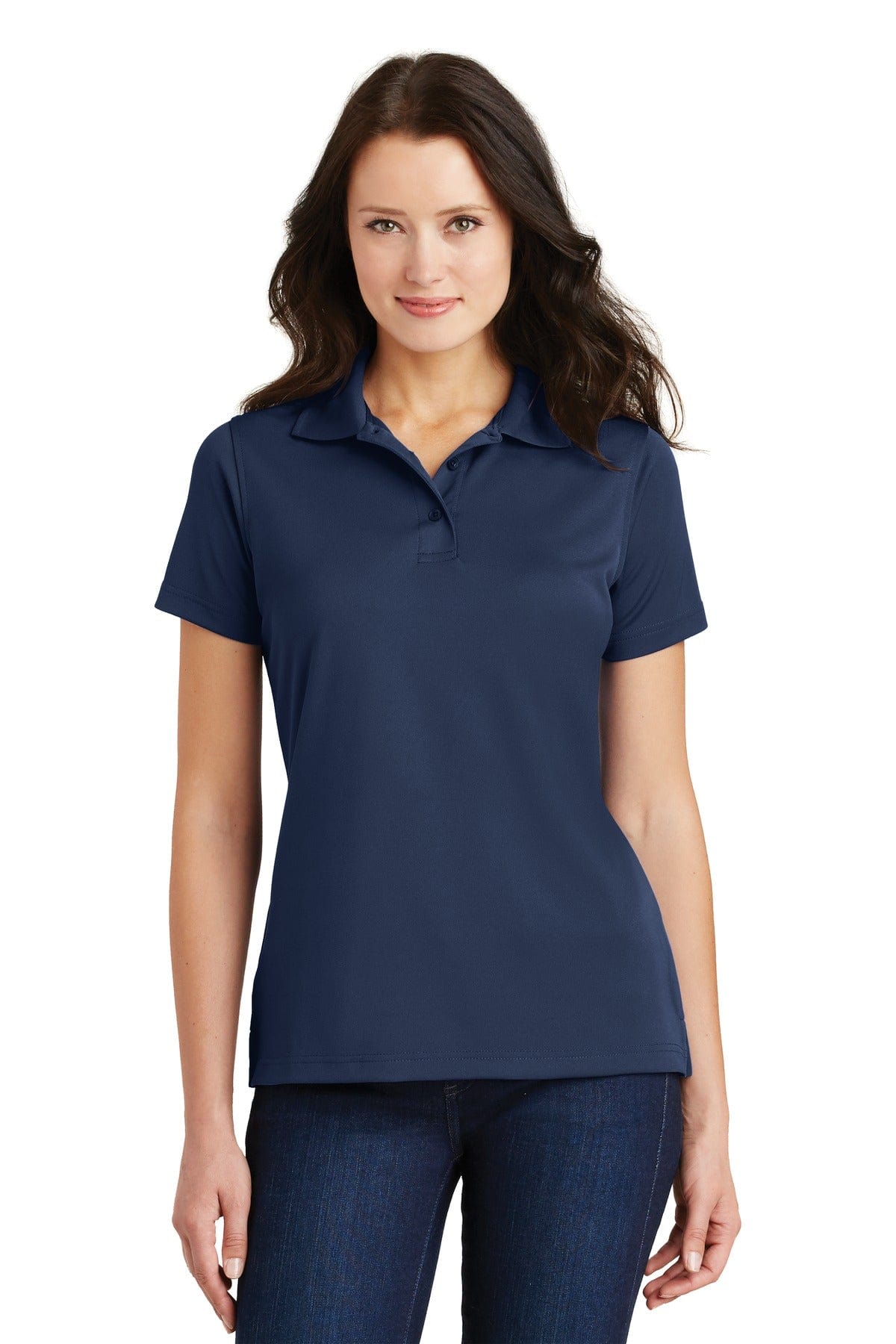 Port Authority Ladies DISCONTINUED  Port Authority® Ladies Poly-Charcoal Blend Pique Polo. L497