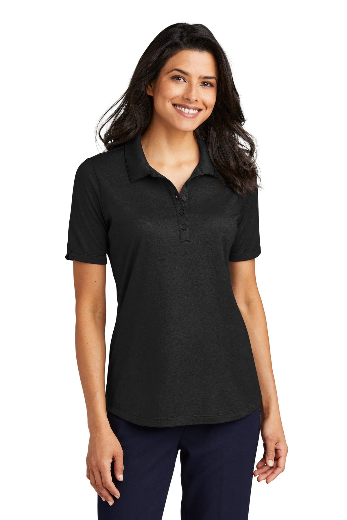Port Authority Ladies XXL / Black Heather Port Authority LK830: Ladies Fine Pique Blend Polo